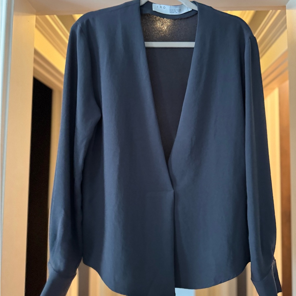 IRO Charcoal Wrap Blouse